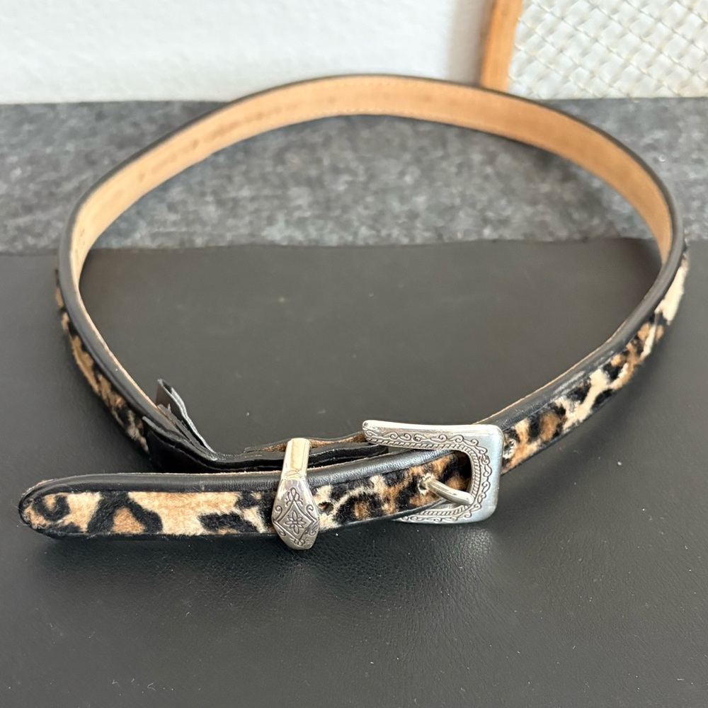 Brighton Leopard Print Belt with Silver Buckle